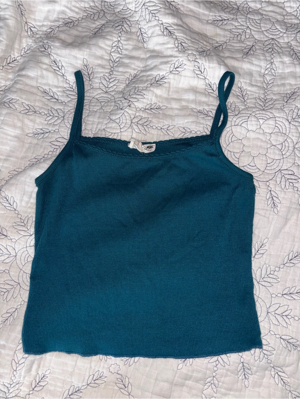 La Hearts Teal Ribbed Spaghetti Strap Camisole